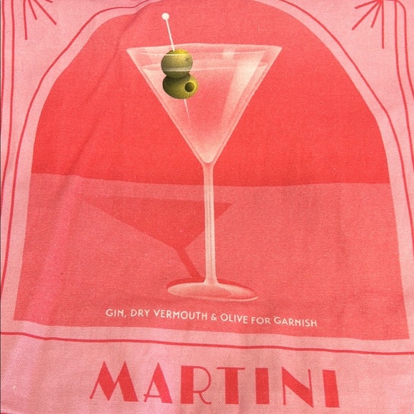 Reusable Canvas Tote Bag - Pink/Martini 🍸🌸 - Picture 1 of 4